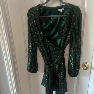 Gianni Bini Emerald Sequin Dress size small
